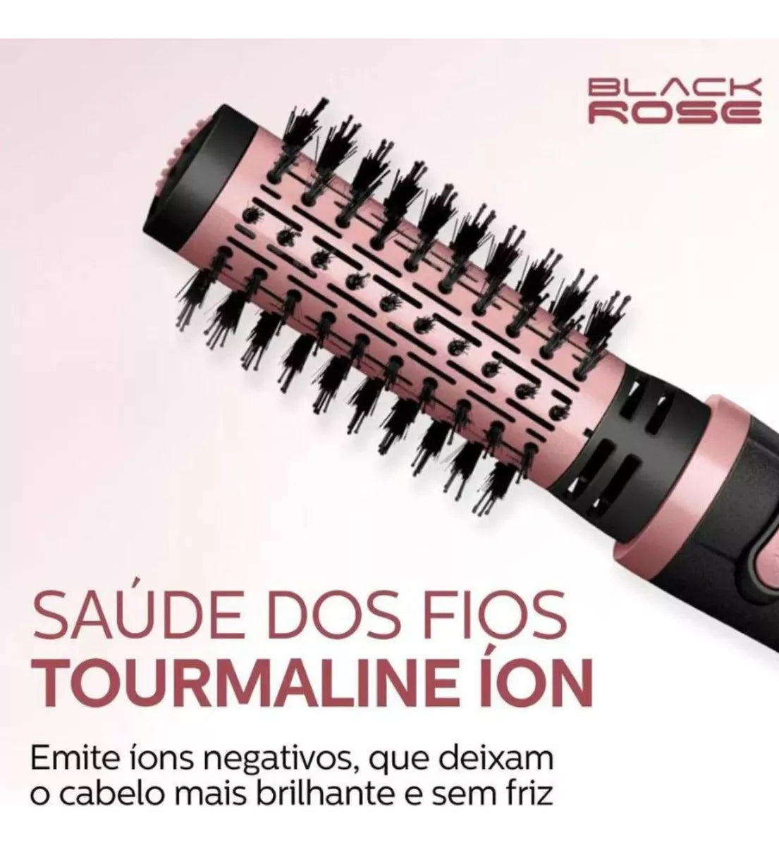 Escova de Cabelo Rotativa Mondial Cerâmica Com Tourmaline Íon Bivolt