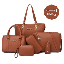 [COMPRE 1 LEVE 6] Bolsas de Couro Feminina Luxo Meiege – Conjunto Exclusivo Bolsa de Ombro, Transversal, Necessaire e Carteira