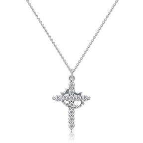 Colar Cruz Real Cravejado em Zircônia + Brinde Exclusivo Pulseira Aurora Cross