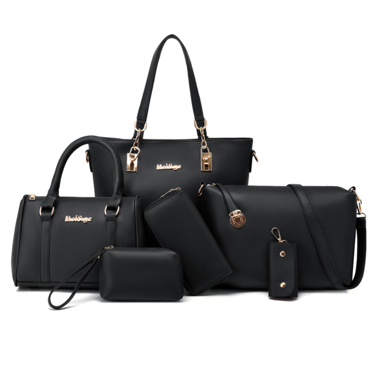 [COMPRE 1 LEVE 6] Bolsas de Couro Feminina Luxo Meiege – Conjunto Exclusivo Bolsa de Ombro, Transversal, Necessaire e Carteira
