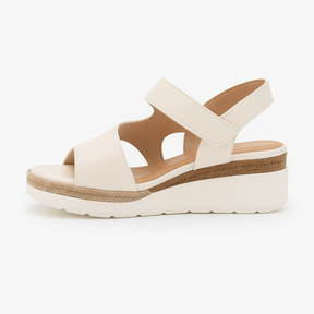 Sandália Lunéva Feminina  – Plataforma Bege com Detalhe em Corda, Confortável e Elegante