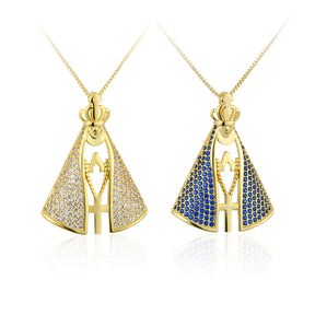 [COMPRE 1 LEVE 2] Colar Nossa Senhora Aparecida com Manto de Zircônia