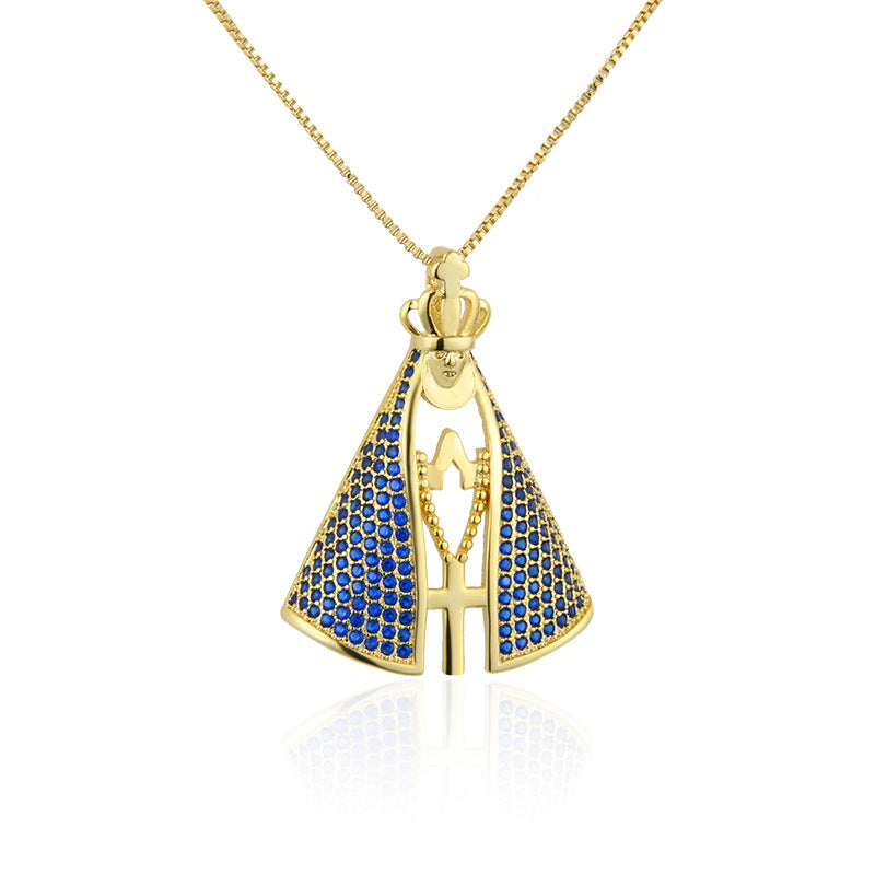 [COMPRE 1 LEVE 2] Colar Nossa Senhora Aparecida com Manto de Zircônia