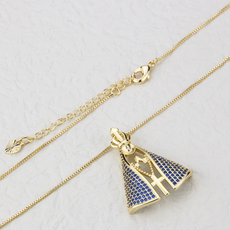 [COMPRE 1 LEVE 2] Colar Nossa Senhora Aparecida com Manto de Zircônia