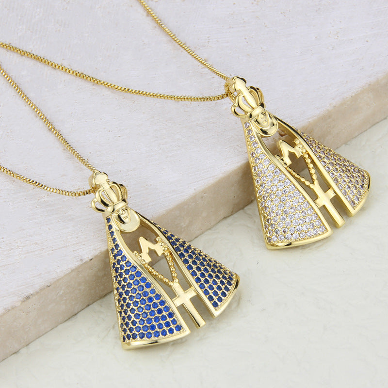 [COMPRE 1 LEVE 2] Colar Nossa Senhora Aparecida com Manto de Zircônia