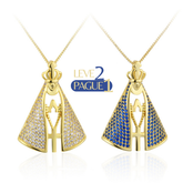[COMPRE 1 LEVE 2] Colar Nossa Senhora Aparecida com Manto de Zircônia