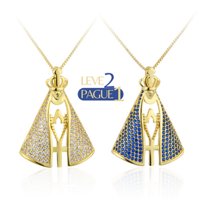 [COMPRE 1 LEVE 2] Colar Nossa Senhora Aparecida com Manto de Zircônia
