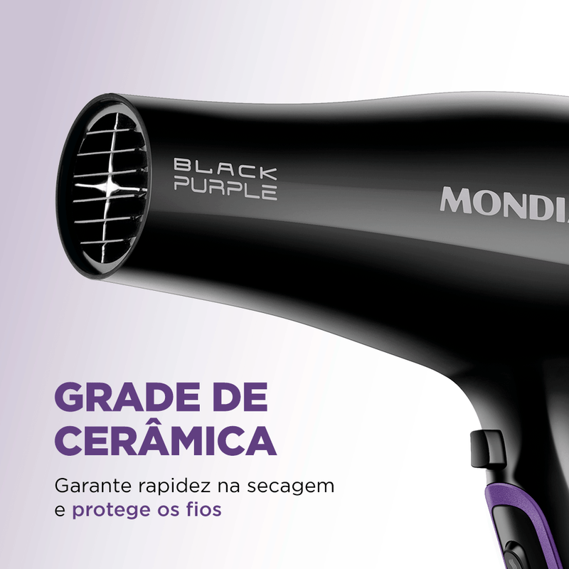 Secador de Cabelos Mondial Black Purple 2000W 220V